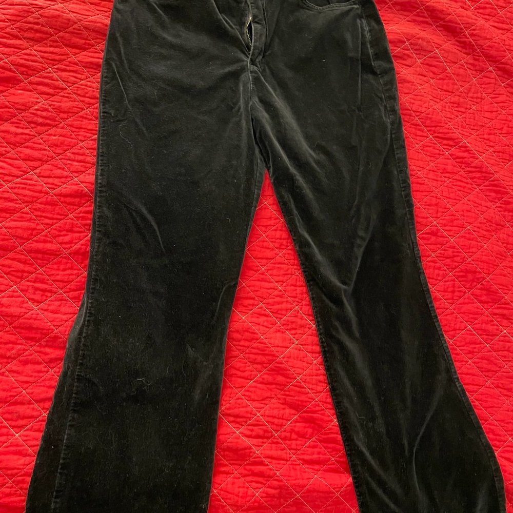 Gloria Vanderbilt, retro denim cut gray velvet pants
